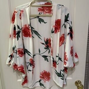 Emory Park coral floral Kimono